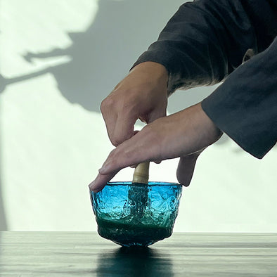 Hiya Glass Chawan Blue