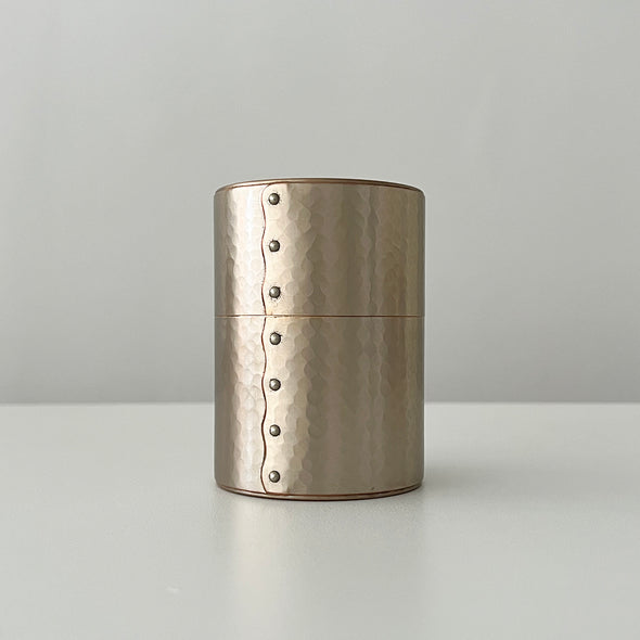 Hand-Hammered Copper Canister Silver