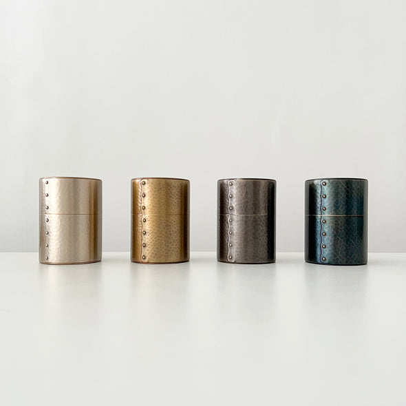 Hand-Hammered Copper Canister Silver