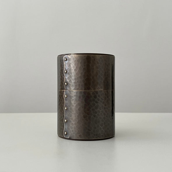 Hand-Hammered Copper Canister Antique Silver