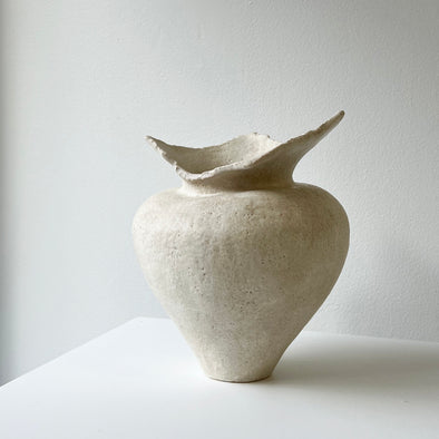 White stone vase #2411