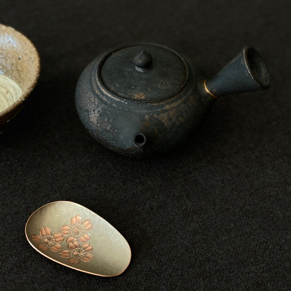 Hand-Hammered Copper Tea Scoop Sakura