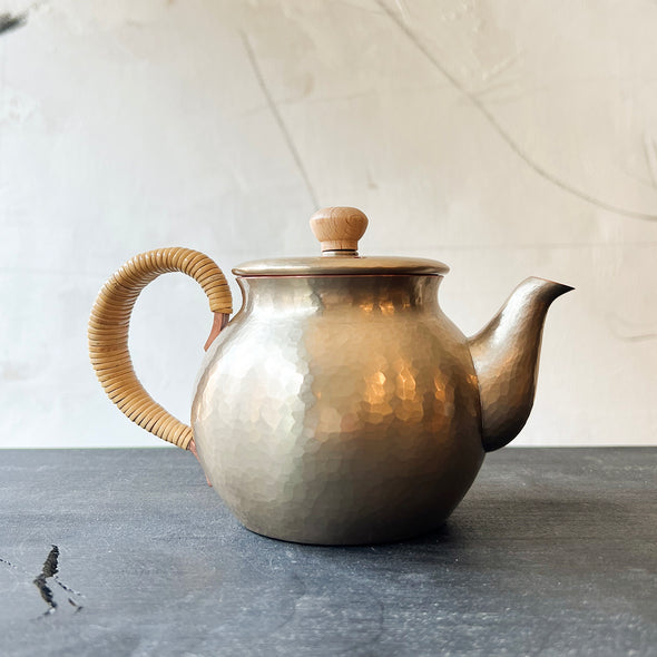 Hand Hammered Copper Teapot 400ml Silver